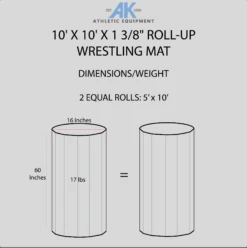 AK Athletic Equipment 10' X 10' X 1 3/8" Roll-Up Wrestling Mat -Exercise Mat 10x10WRESTLINGMATDIMENSIONSINFOGRAPHIC c09b9819 02ca 42fc b20f 9c5936533355