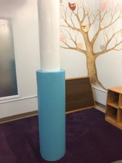 AK Athletic Equipment 4' Tall Pole Pad, 10" Diameter With Closure Flap