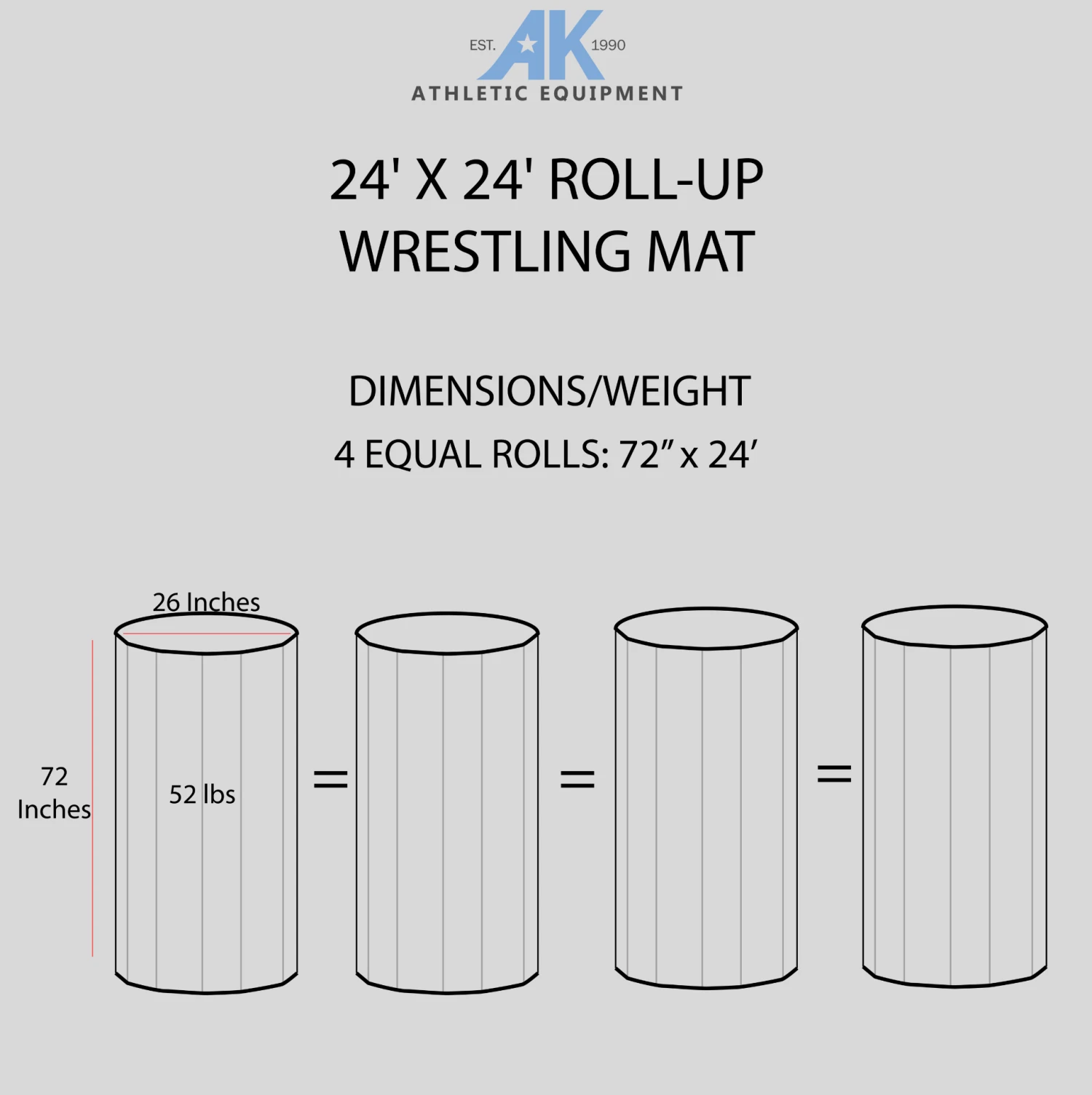 AK Athletic Equipment 24' X 24' Roll-Up Wrestling Mat 8 AK Athletic Equipment 24' X 24' Roll-Up Wrestling Mat - Image 6