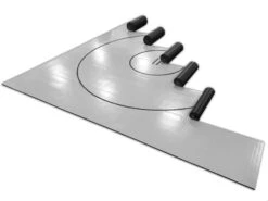 AK Athletic Equipment 36' X 36' X 1 3/8" Roll-Up Wrestling Mat -Exercise Mat 36 x 36 gray with black circles and starting lines 1