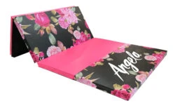 AK Athletic Equipment Black And Pink Peony 4' X 8' Folding Gymnastics Mat 9 AK Athletic Equipment Black And Pink Peony 4' X 8' Folding Gymnastics Mat -Exercise Mat Black and Pink Peony Mat with name