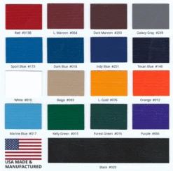 AK Athletic Equipment 14 Oz Vinyl And 18 Oz Vinyl Color Samples 3" X 7"