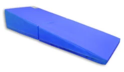 AK Athletic Equipment 29"x 72"x14" Folding Triangle Incline Wedge Mat -Exercise Mat blue incline gymnastics mat