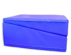 AK Athletic Equipment 29"x 72"x14" Folding Triangle Incline Wedge Mat -Exercise Mat folded blue incline wedge mat 1