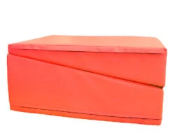 AK Athletic Equipment 29"x 72"x14" Folding Triangle Incline Wedge Mat -Exercise Mat folded red incline wedge mat