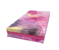 AK Athletic Equipment Pink Watercolor 4' X 6' X 2" Intermediate Level Folding Gymnastics Mat -Exercise Mat folded 462 watercolor mat