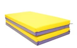 AK Athletic Equipment Folding 4' X 8' X 2" Gymnastics Mat Intermediate Level -Exercise Mat folded 482 purple and yellow 4927e4e3 d1ed 4077 bc38 89528d3ce8bc