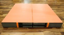 AK Athletic Equipment Aerial Arts Bi-Fold Landing Mat 6' X 6' X 8" -Exercise Mat orange aerial arts mat