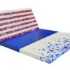AK Athletic Equipment Red White And Blue Allstar 4' X 8' X 2" Intermediate Level Folding Gymnastics Mat -Exercise Mat partially folded rwb mat