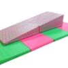 AK Athletic Equipment 4' X 8' X 2" Pink And Green Gymnastics Folding Mat And Pink Green Chevron Incline Combo 2 AK Athletic Equipment 4' X 8' X 2" Pink And Green Gymnastics Folding Mat And Pink Green Chevron Incline Combo -Exercise Mat pink and green chevron combo gymnastics mat