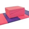 AK Athletic Equipment 4' X 8' X 2" Pink Purple Gymnastics Folding Mat And Pink Incline Combo -Exercise Mat pink and purple 482 with incline combo folded