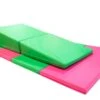 AK Athletic Equipment 4' X 8' X 2" Pink Green Gymnastics Folding Mat And Green Incline Combo -Exercise Mat pink green gymnastics combo