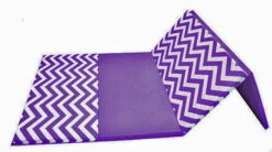 AK Athletic Equipment Chevron Zigzag 4' X 8' X 1 3/8" Advanced Level Folding Gymnastics Mat -Exercise Mat purple and white chevron 482