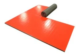 AK Athletic Equipment 8' X 8' X 1 3/8" Roll-Up Martial Arts Mat -Exercise Mat red 2 piece martial arts mat partially rolled 4fede190 aa1e 4d75 9bd5 de7b65d80d54