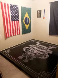 AK Athletic Equipment Samurai Digitally Printed 8' X 8' X 1 3/8" Roll-Up MMA Grappling Mat -Exercise Mat wrestlingmatblack