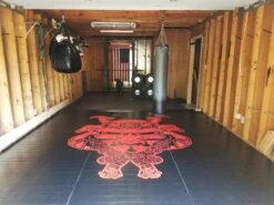 AK Athletic Equipment Samurai Digitally Printed 8' X 8' X 1 3/8" Roll-Up MMA Grappling Mat -Exercise Mat wrestlingmatwithlogo