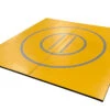 AK Athletic Equipment 8' X 8' X 1 3/8" Gold And Gray Roll-Up Wrestling Mat -Exercise Mat yellow and gold 8 x 8 rollup flat