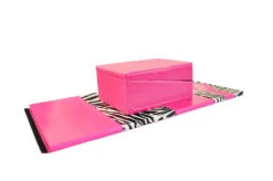 AK Athletic Equipment Buy Together And Save! Pink Zebra Print Monogram 4' X 8' Mat And Folding Incline Mat